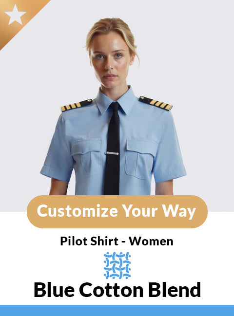 Custom Short Sleeve Blue Miami Pilot Shirt – Women’s