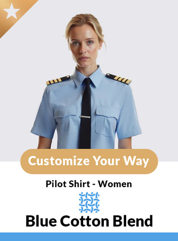 Custom Short Sleeve Blue Miami Pilot Shirt – Women’s