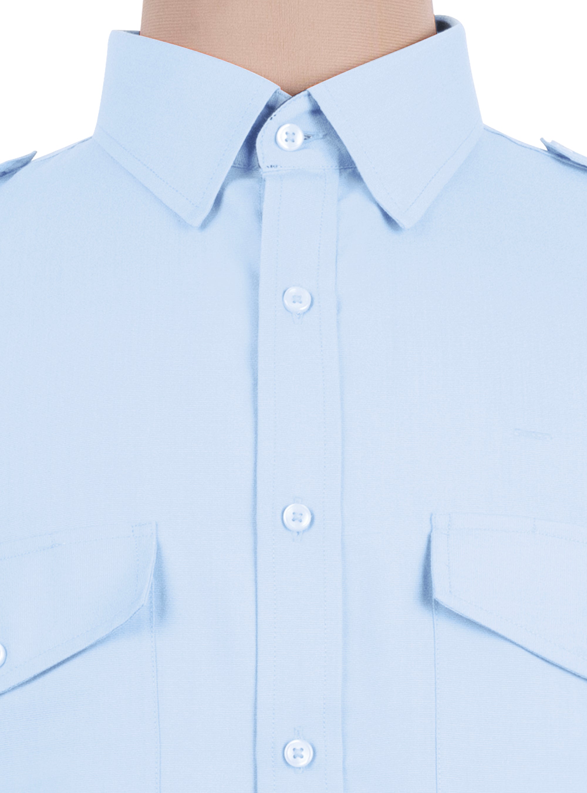 Custom Blue Polycotton Pilot Shirt Women