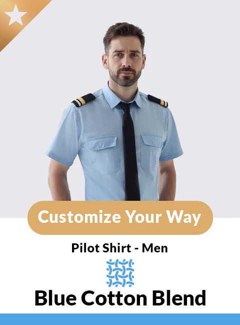 Custom Short Sleeve Blue Miami Pilot Shirt – Men’s