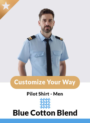 Custom Short Sleeve Blue Miami Pilot Shirt – Men’s