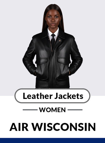 Air Wisconsin Uniform Leather Jackets Women