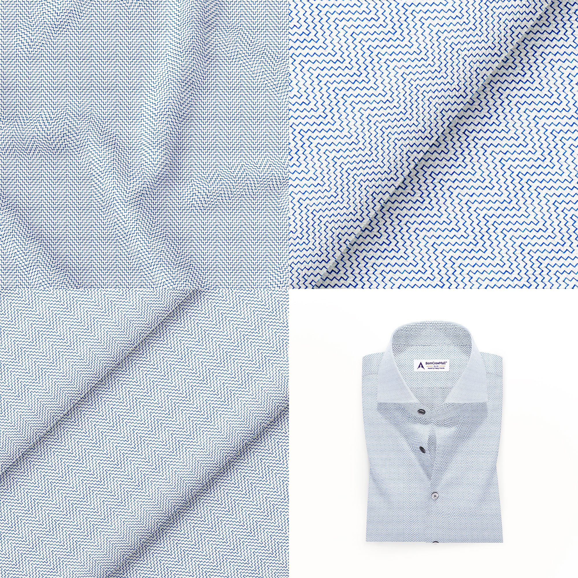 Blue n White in Dobby Print BT100237