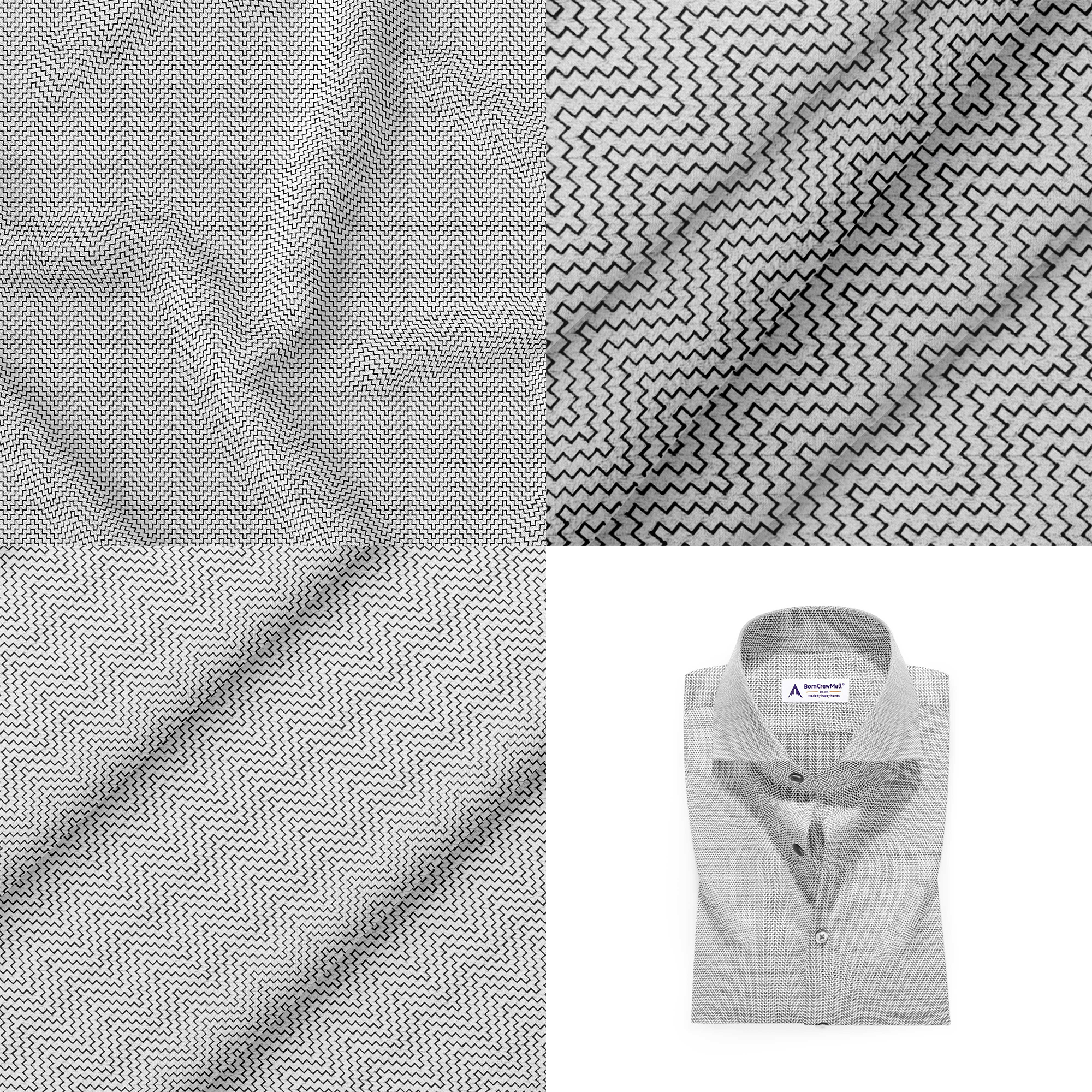 WHITE BLACK IN DOBBY PRINT BT100238