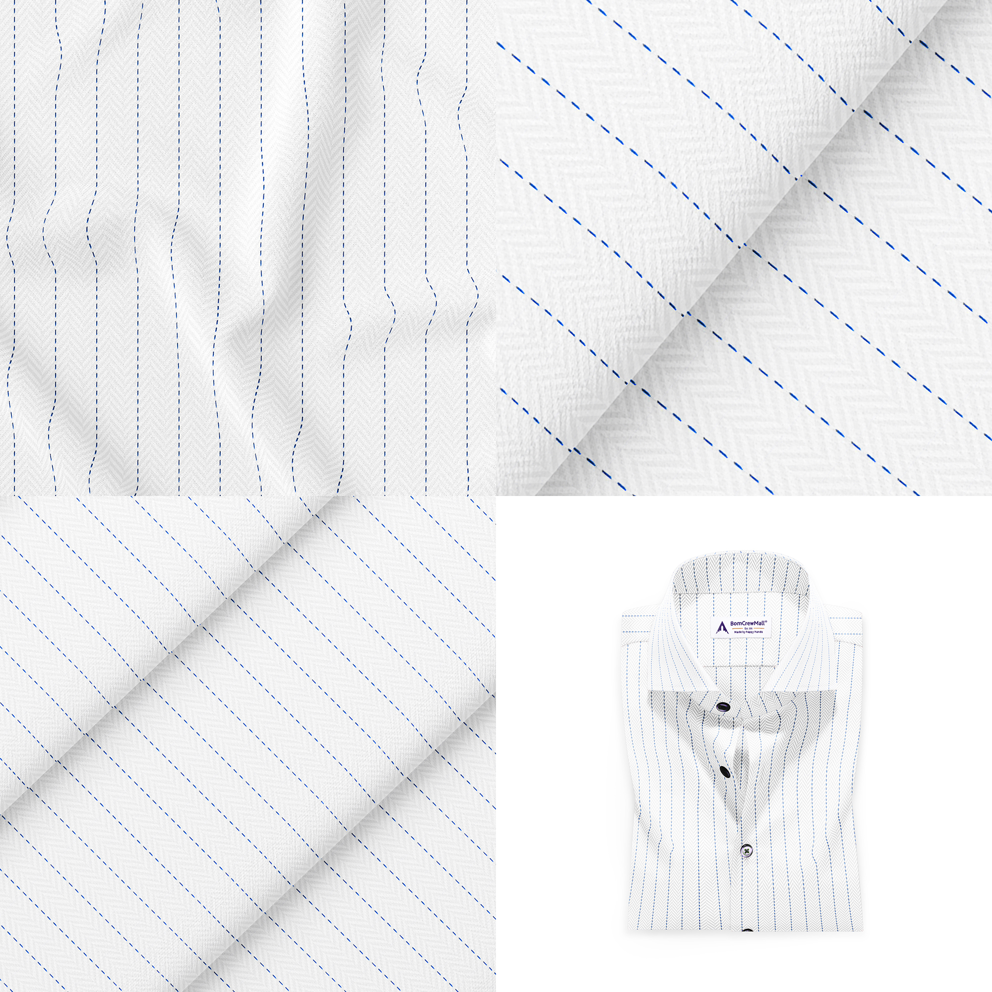 White n Blue in Stripes BT100243