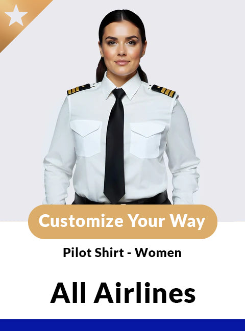 All Airlines Long Sleeve Custom Women's Pilot Shirt