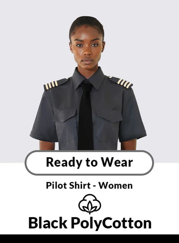 Black Short Sleeve Standard Women's Pilot Shirt
