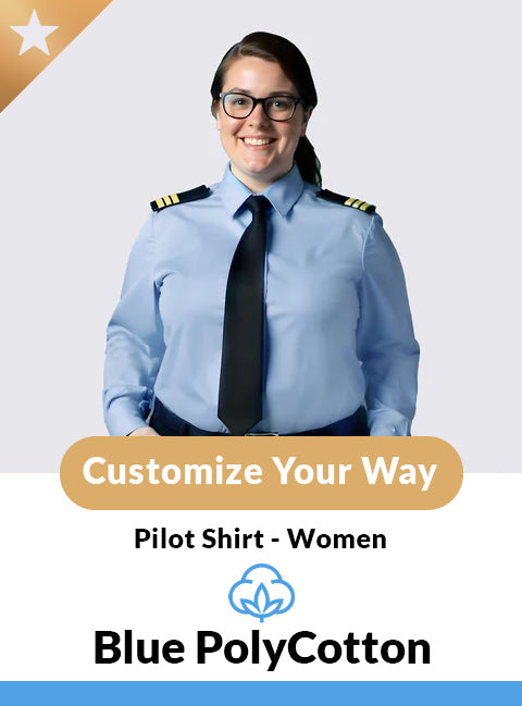 Custom Long Sleeve Blue Pilot Shirt – Women’s