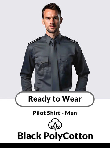 Black Long Sleeve In-Stock Pilot Shirt – Men’s