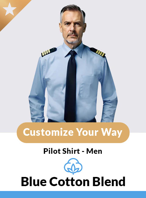 Custom Long Sleeve Blue Miami Pilot Shirt – Men’s