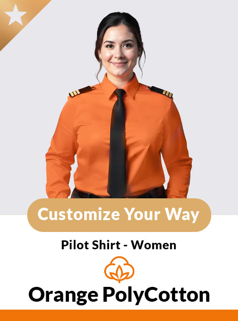 Custom Long Sleeve Orange Pilot Shirt – Women’s