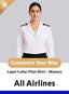 All Airlines Custom Lapel Collar Women Long Sleeve Pilot Shirt