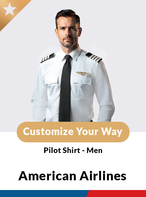 American Airlines Long Sleeve Custom Pilot Shirt – Men’s