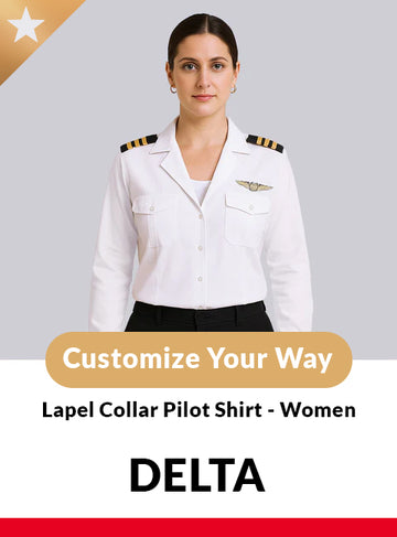 Delta Custom Lapel Collar Women’s Long Sleeve Pilot Shirt
