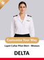 Delta Custom Lapel Collar Women’s Long Sleeve Pilot Shirt