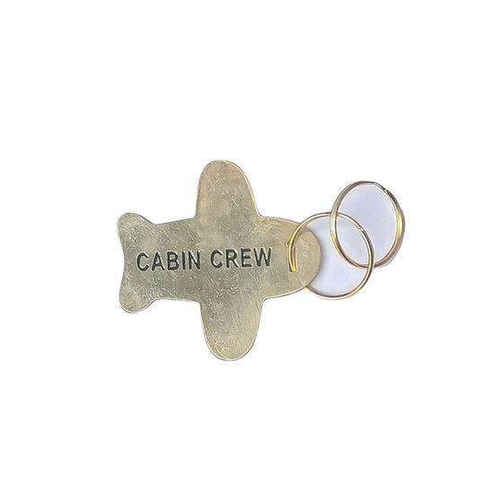 AIRPLANE CABIN CREW BRASS TAG GOLDEN