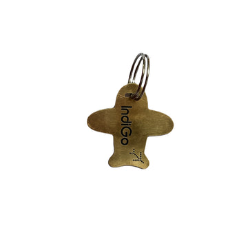 AIRPLANE INDIGO BRASS TAG GOLDEN
