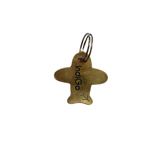 AIRPLANE INDIGO BRASS TAG GOLDEN
