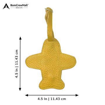 AIRPLANE LEATHER BAG TAG - BIG YELLOW