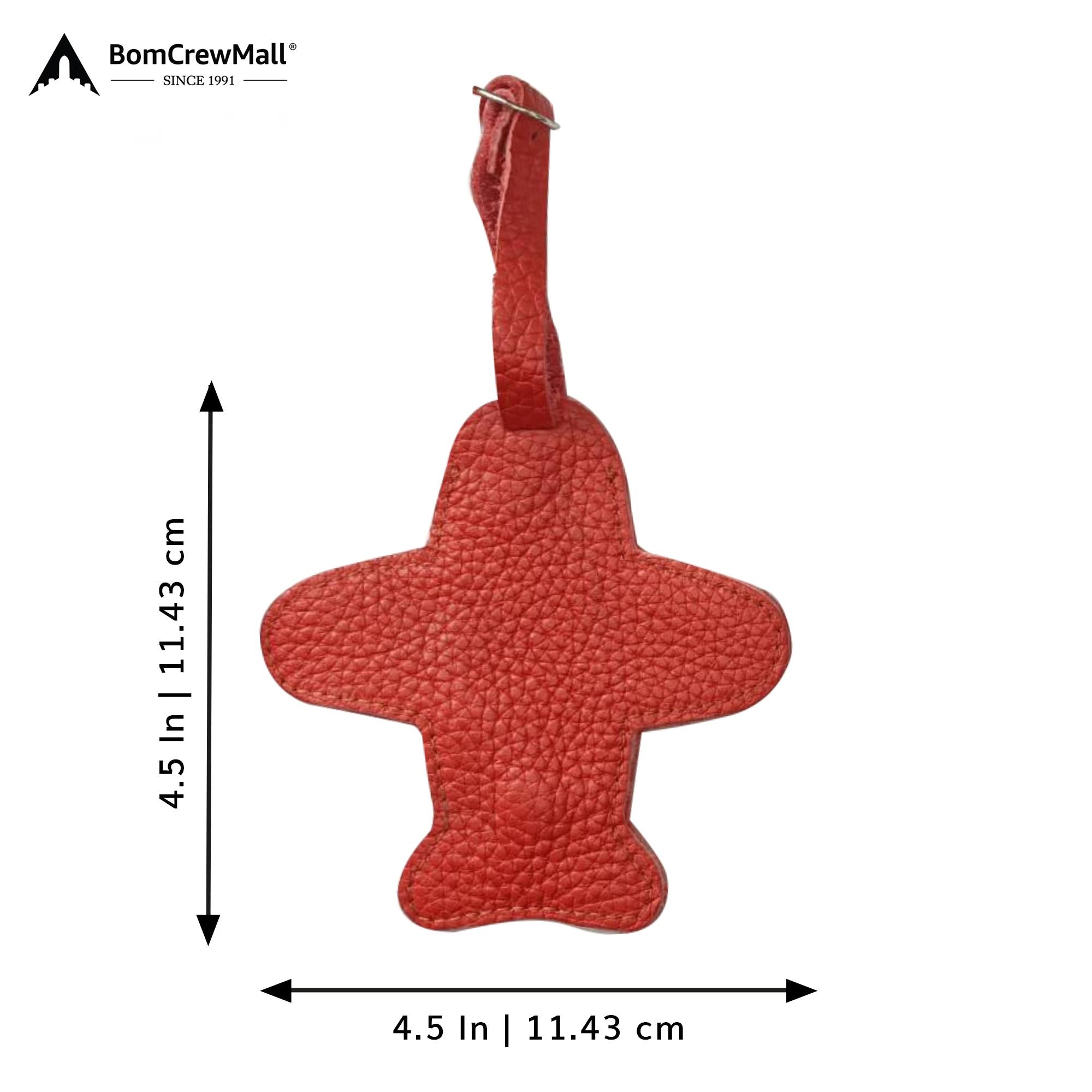 AIRPLANE LEATHER BAG TAG - BIG ORANGE