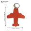 AIRPLANE LEATHER BAG TAG WITH KEY RING - SMALL ORANGE