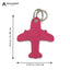 AIRPLANE LEATHER BAG TAG WITH KEY RING - SMALL PINK
