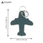 AIRPLANE LEATHER BAG TAG WITH KEY RING - SMALL DARK GREEN