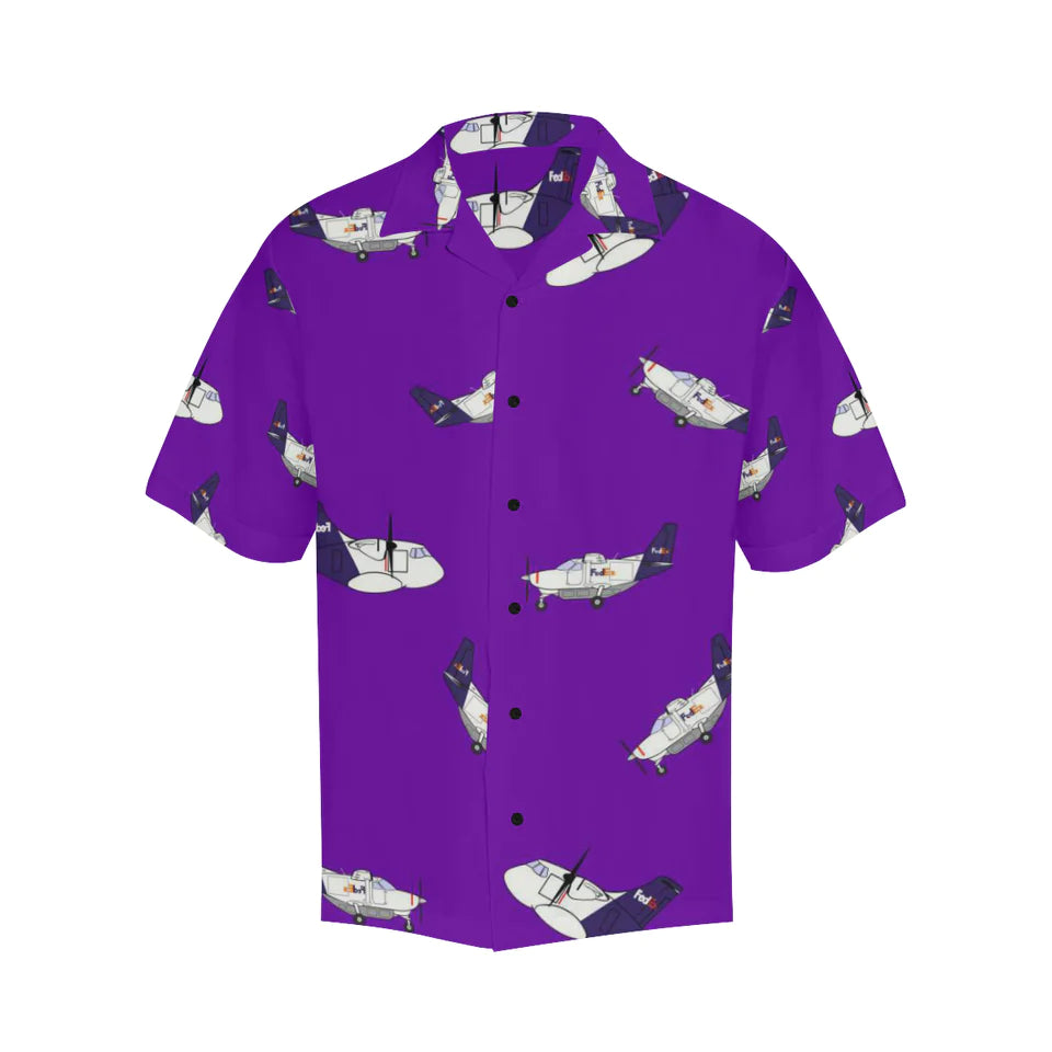 Caravan ATR FedEx Purple Hawaiian Shirt