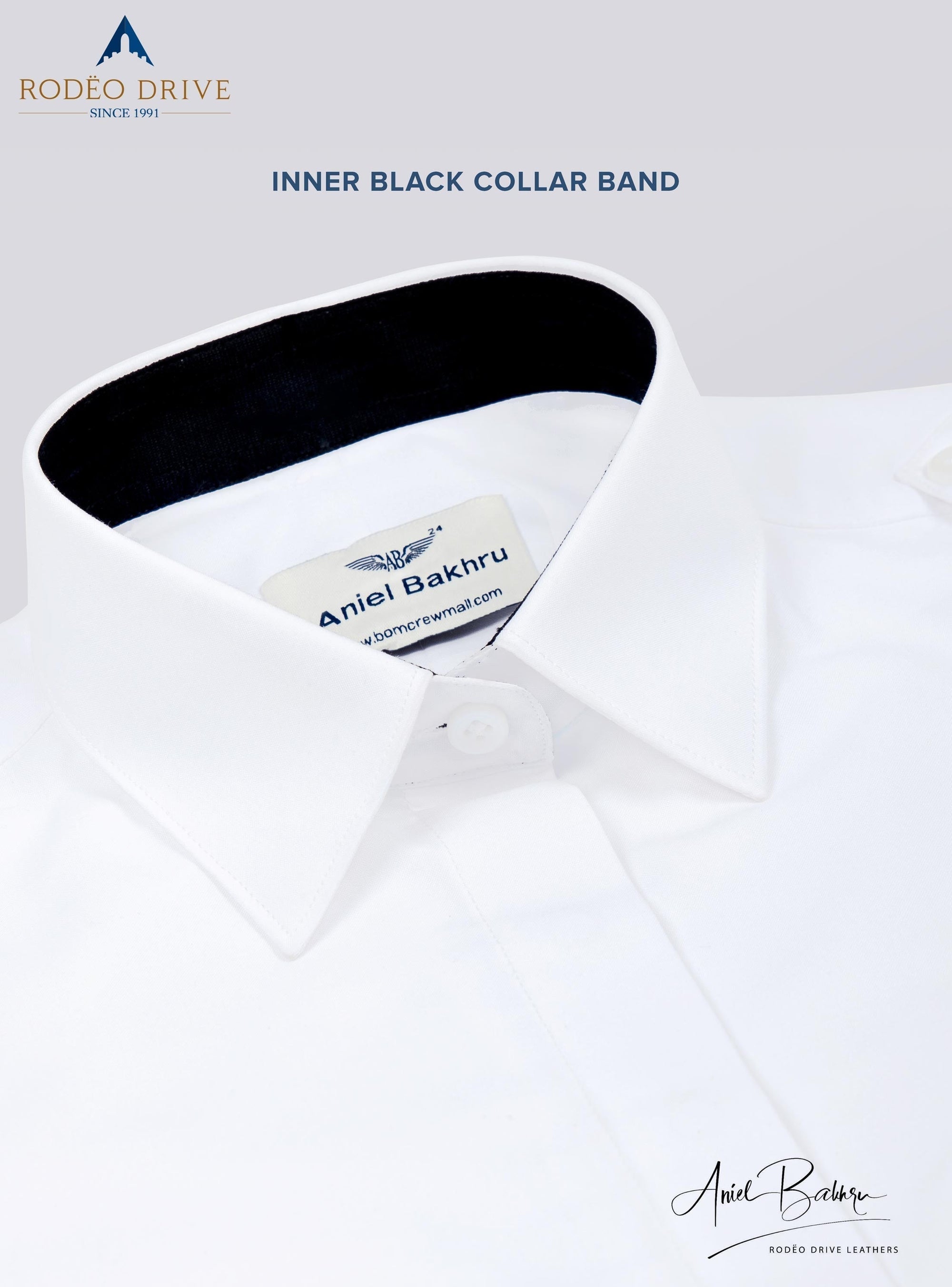 inner black collar band image of Custom Women's Pilot shirt