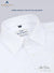 A close view of White Standard Women's Pilot shirt. It is neatly folded. It i buttoned. It depicts inner default white collar band
