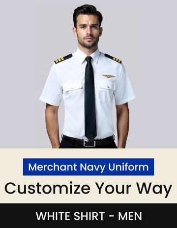 Custom Merchant Navy Uniform White Shirt – Men’s