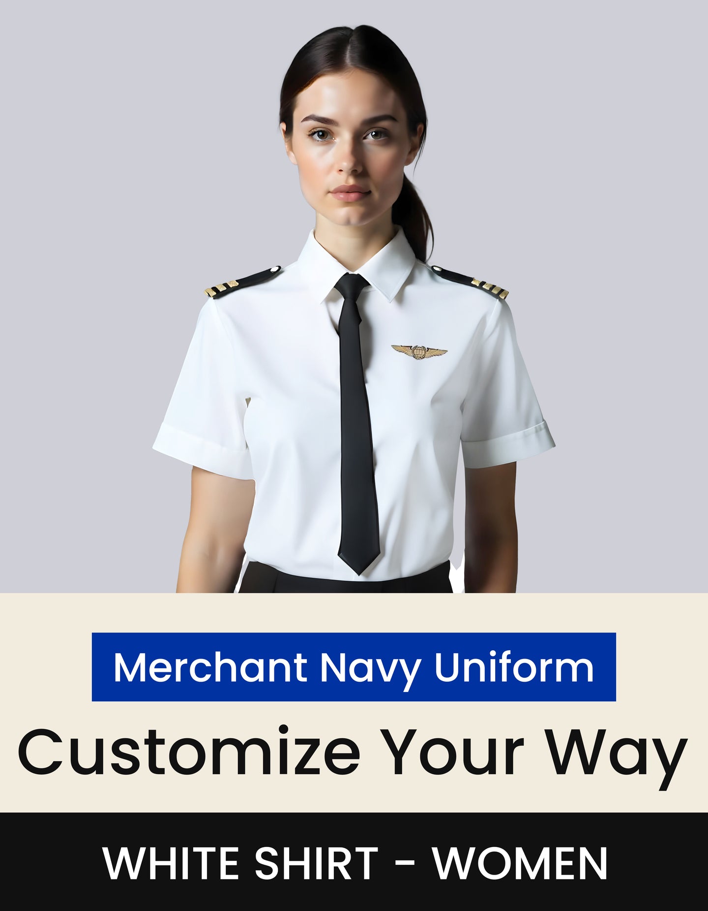 Custom Merchant Navy Uniform White Shirt – Women’s
