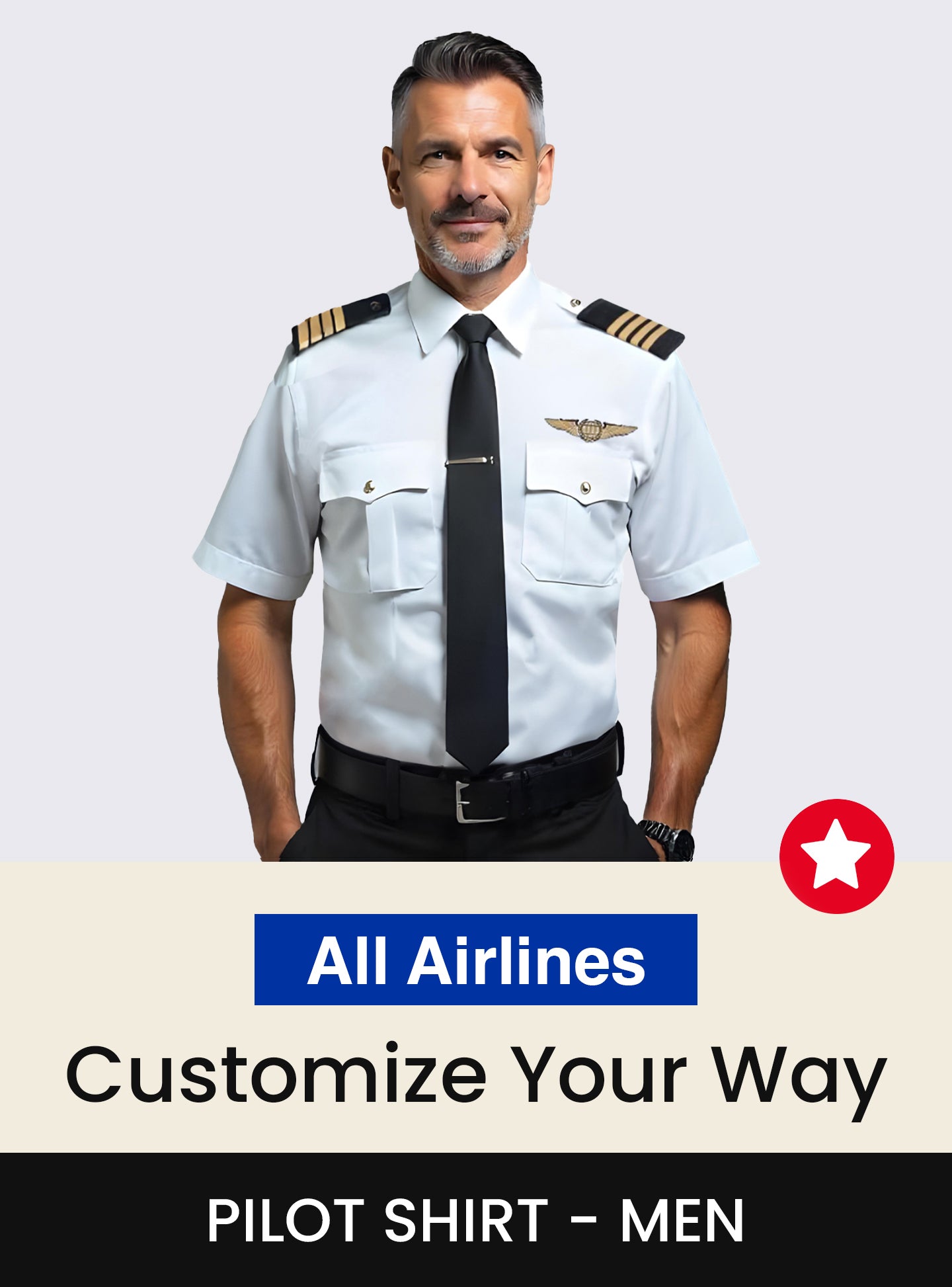 All Airlines Custom Pilot Shirt Men