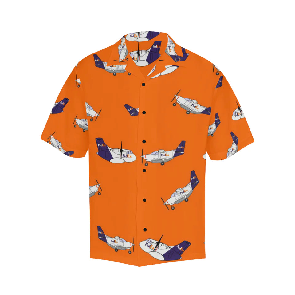FedEx Caravan ATR Orange Hawaiian Shirt