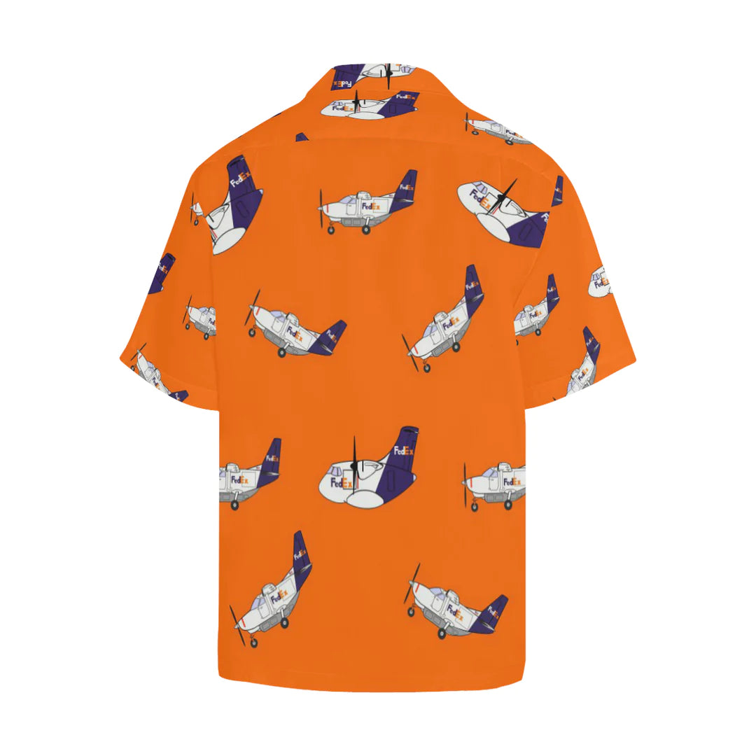 FedEx Caravan ATR Orange Hawaiian Shirt