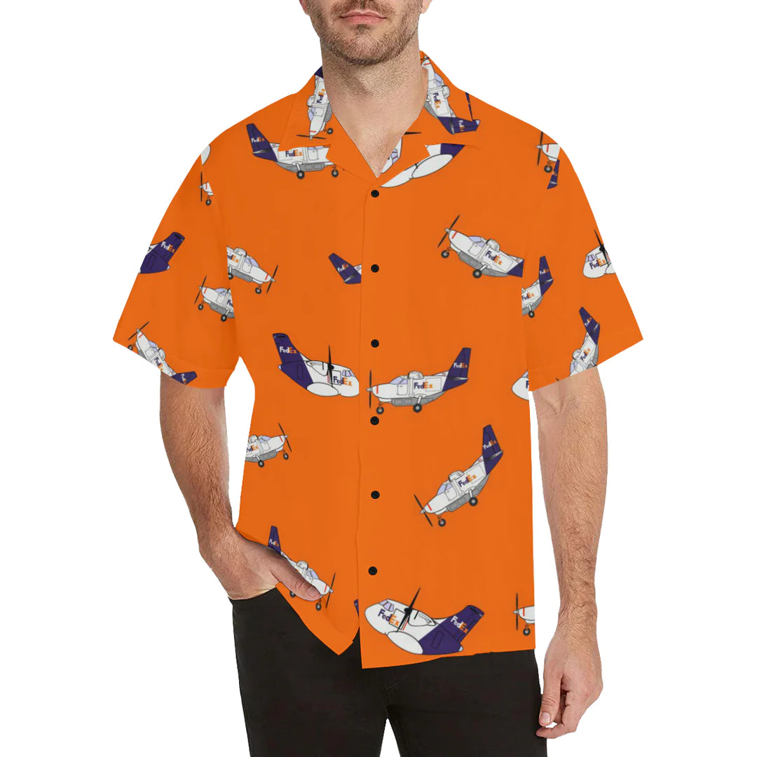 FedEx Caravan ATR Orange Hawaiian Shirt