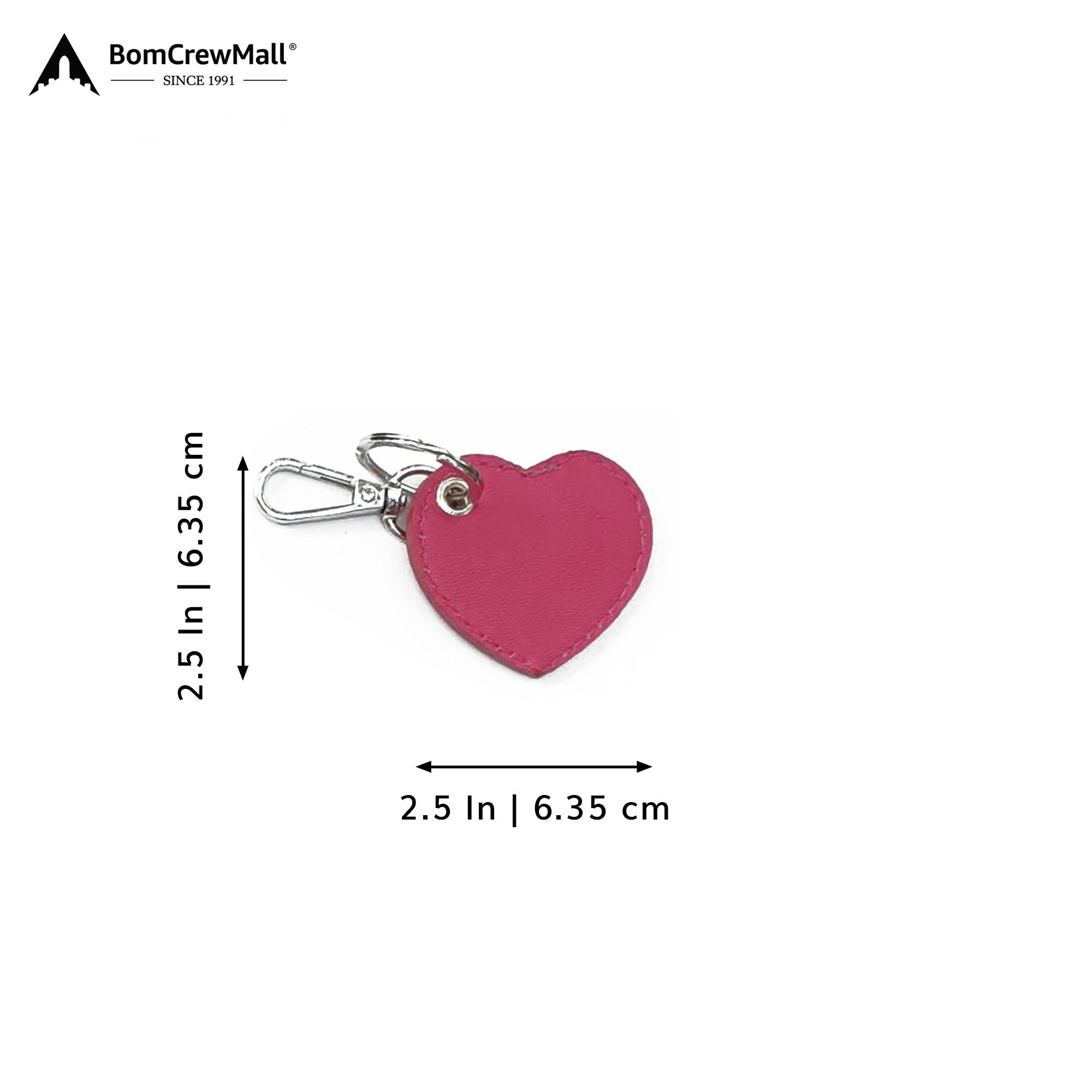 HEART SHAPE BAG TAG - KEY HOLDER -FUSCHIA