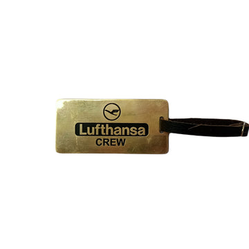 LUFTHANSA CREW BRASS TAG RECTANGLE GOLDEN