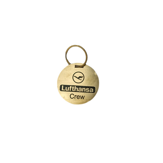 LUFTHANSA CREW BRASS TAG ROUND GOLDEN