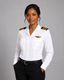 Women's Pilot Shirt - Open Collar - Long Sleeve - Delta