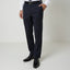Man wearing navy blue pilot uniform pants