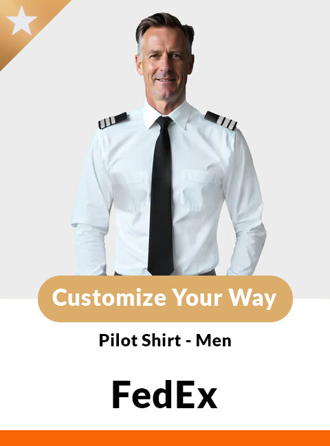Men's Long Sleeve Pilot Shirt - Custom Tailored - FedEx
