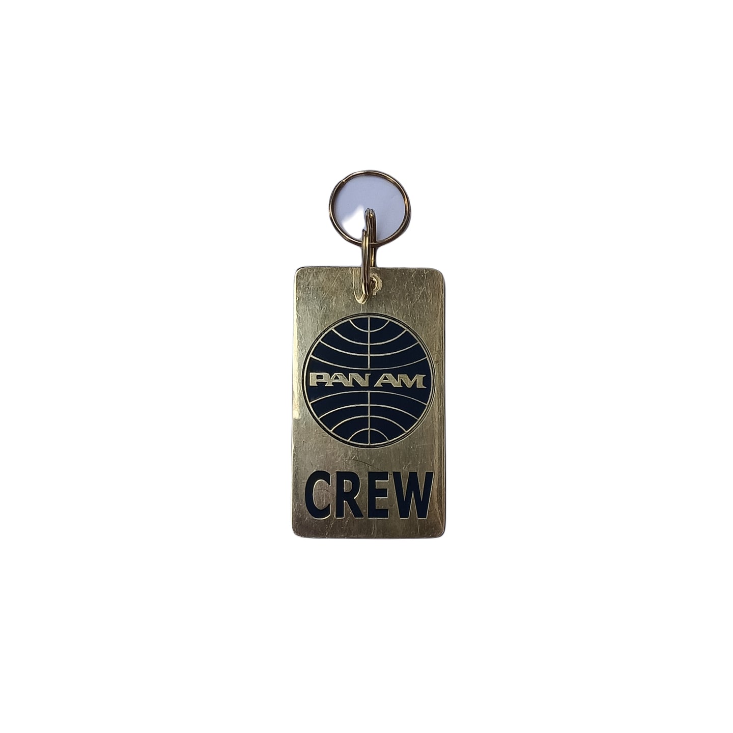 PAN AM CREW BRASS TAG RECTANGLE GOLDEN