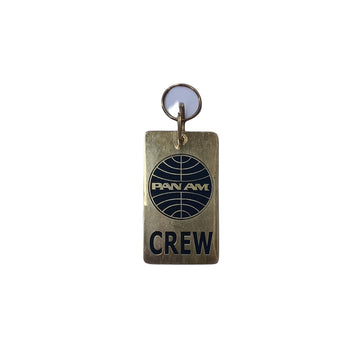 PAN AM CREW BRASS TAG RECTANGLE GOLDEN