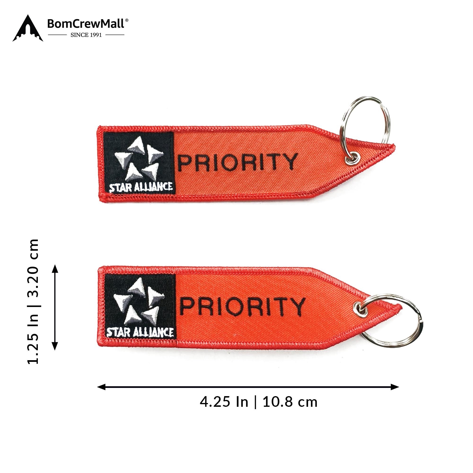 PRIORITY EMBROIDERY BAG TAG-ORANGE