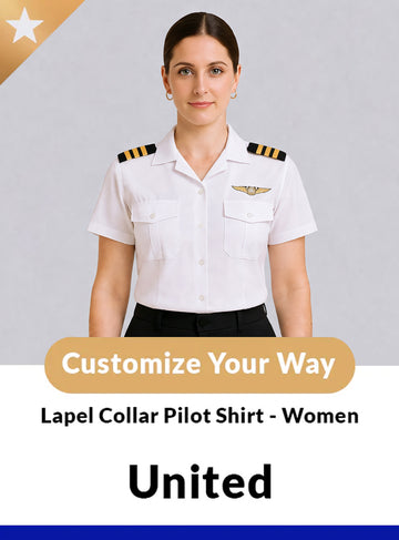 United Women’s Tailored Lapel Collar Pilot Shirt – Short Sleeve