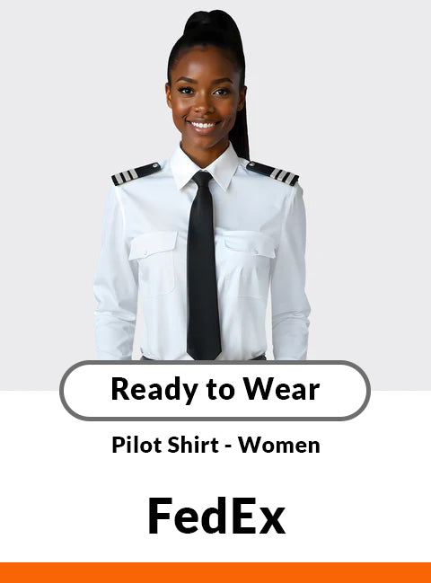 Women's Long Sleeve Pilot Shirt - Standard Fit - FedEx
