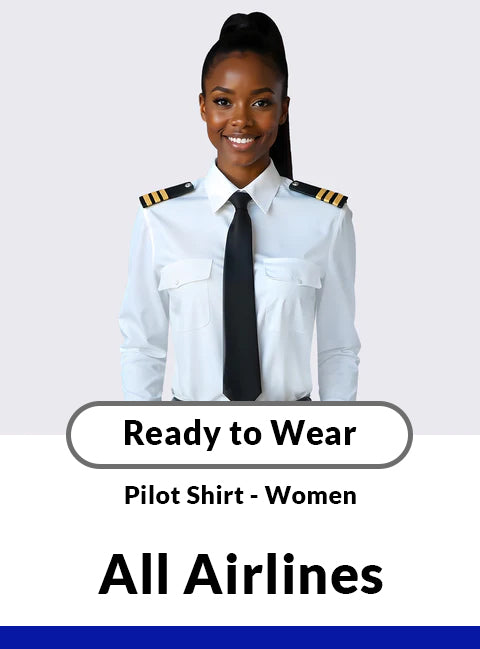 Women's Long Sleeve Pilot Shirt - White - Standard Fit
