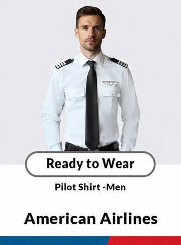 American Airlines Long Sleeve Standard Pilot Shirt – Men’s