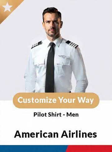 American Airlines Men’s Tailored Pilot Shirt – Long Sleeve